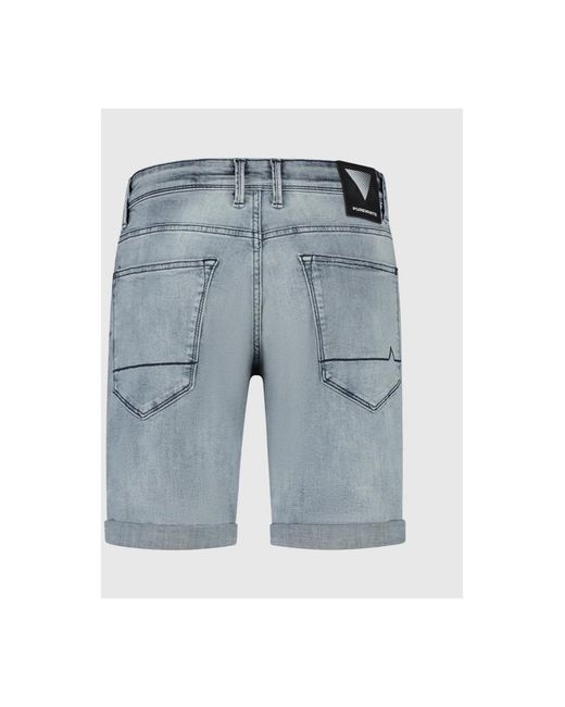 Pure Path Blue Denim Shorts for men