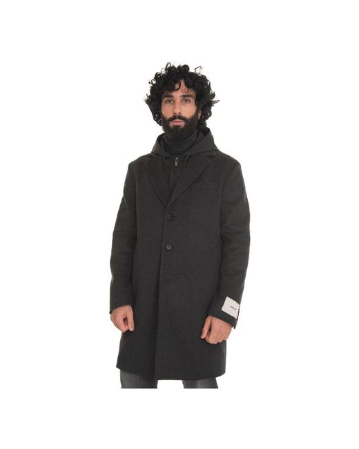 Paoloni Black Single-Breasted Coats for men
