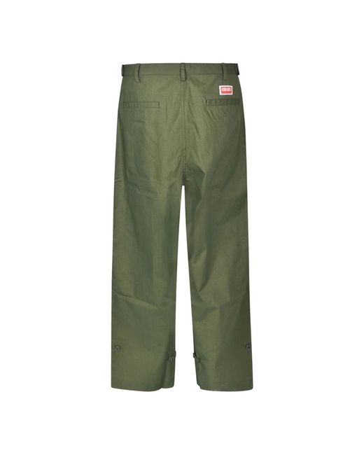 KENZO Green Straight Trousers for men