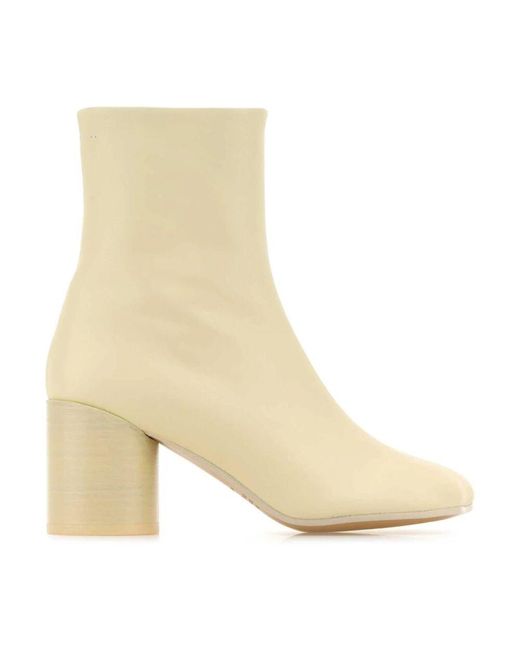 MM6 by Maison Martin Margiela Natural Off- Anatomic Ankle Boots