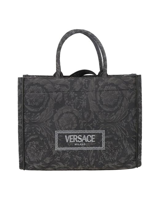 Versace Stickerei jacquard barocco kalb tote tasche in Black für Herren
