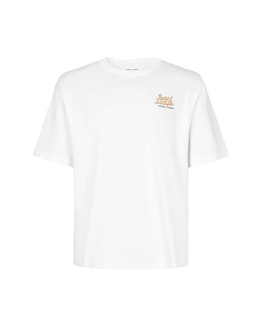 Samsøe & Samsøe Bio-baumwoll-kurzarm-t-shirt in White für Herren