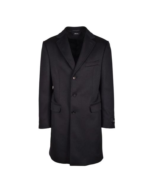 Single-Breasted Coats Zegna de hombre de color Black