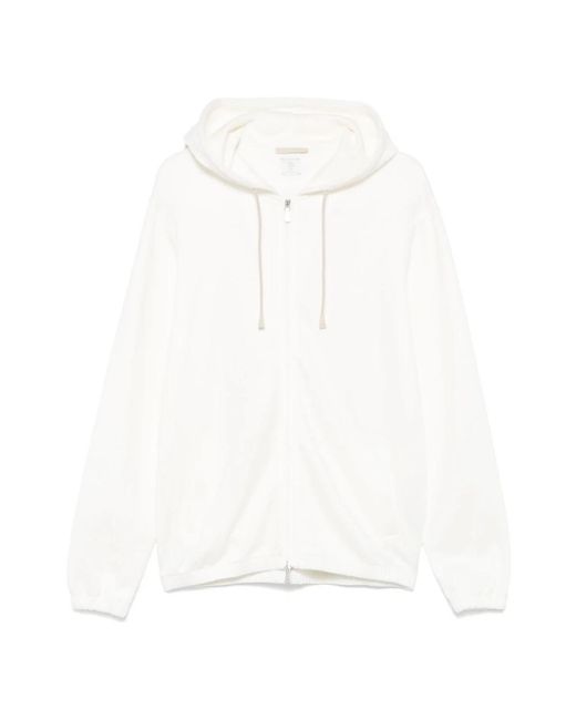 Eleventy White Zip-Throughs for men