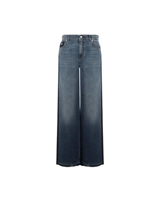 Alexander McQueen Blue Jeans,wide jeans