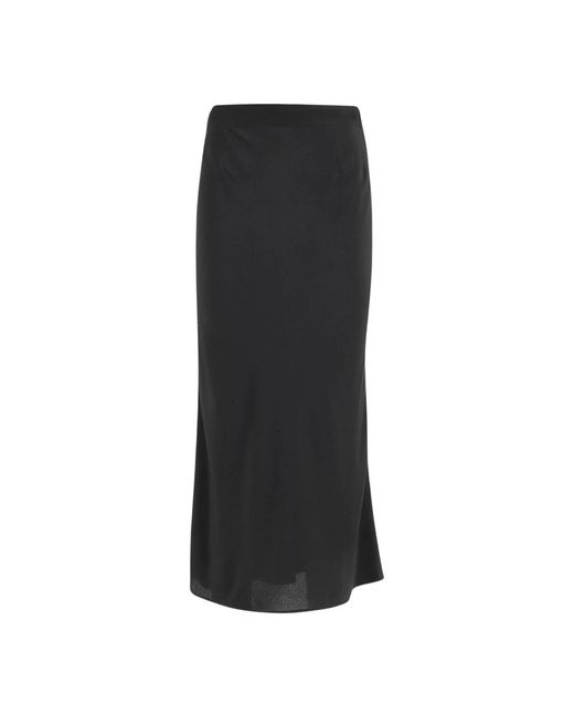 Falda midi de crepe de chine elegante FEDERICA TOSI de color Black