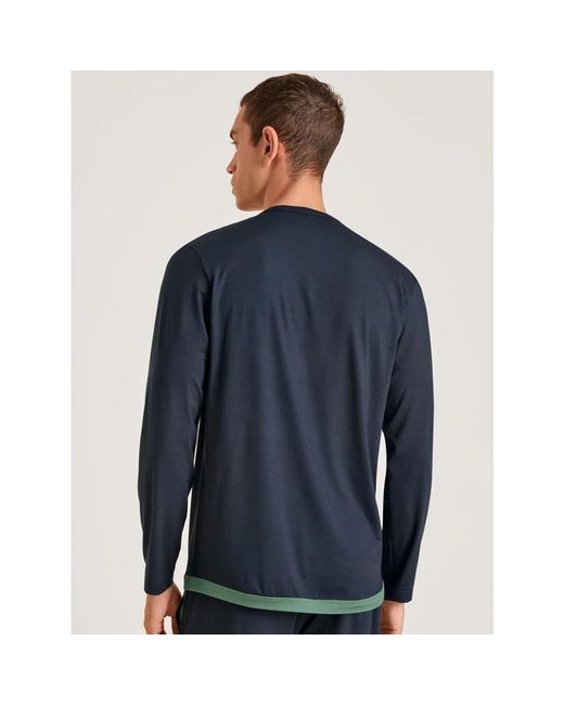 Calida Blue Long Sleeve Tops for men