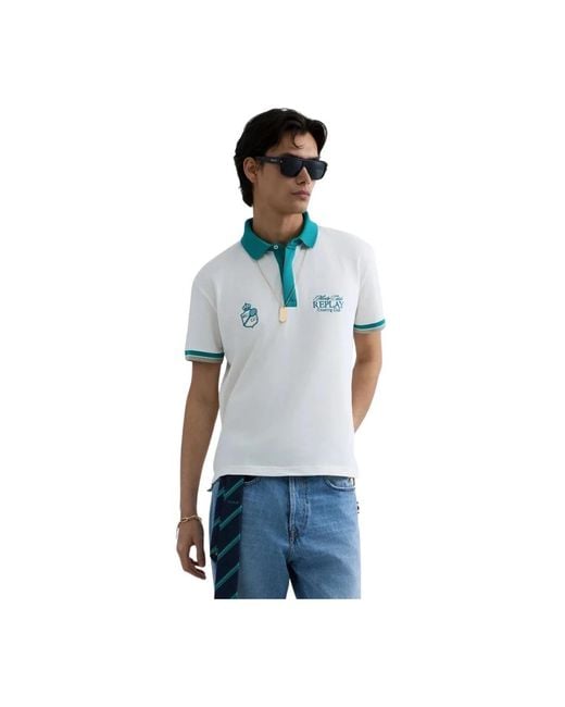 Replay Blue Polo Shirts for men