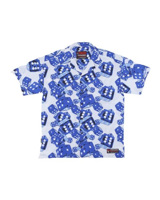 Propaganda Blue Short Sleeve Shirts for men