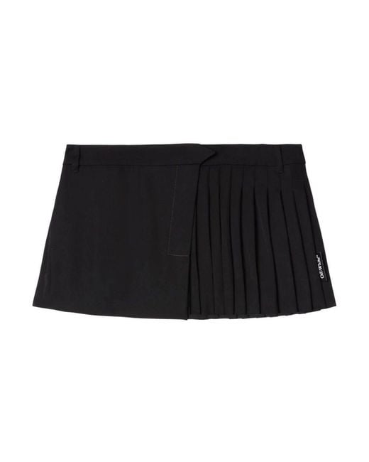 Off-White c/o Virgil Abloh Black Schwarzer rock mit falten