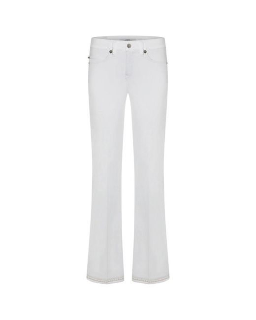 Pantaloni denim svasati stile paris di Cambio in White