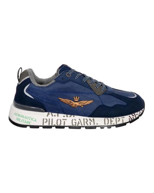 Aeronautica Militare Blue Sneakers for men