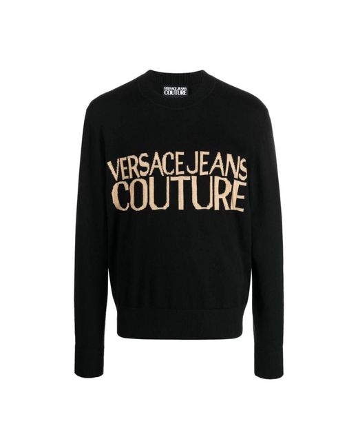Versace Black Round-Neck Knitwear for men