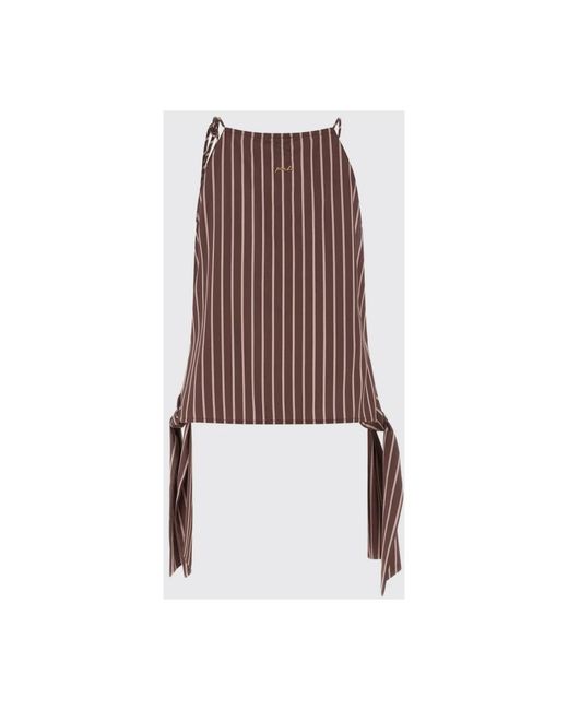 Pinko Brown Sleeveless Tops