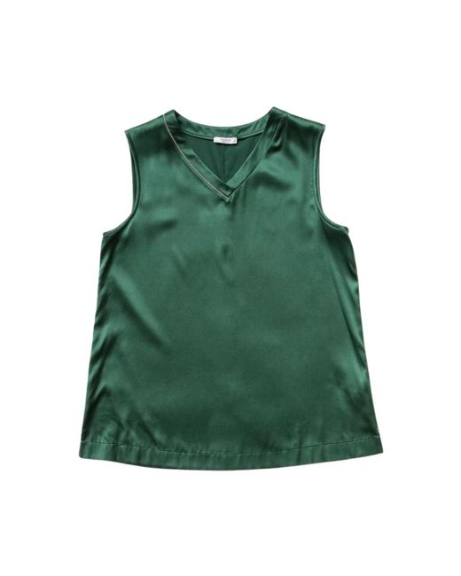 Peserico Green Sleeveless Tops