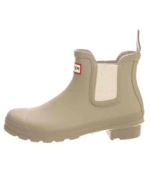 Hunter Schoenen ,Grijs ,Klassieke Chelsea Boot in het Natural
