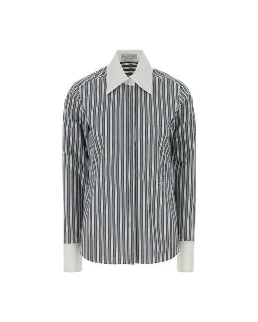 Stella McCartney Overhemden ,Veelkleurig ,Katoen Cotton Stripe Shirt in het Gray