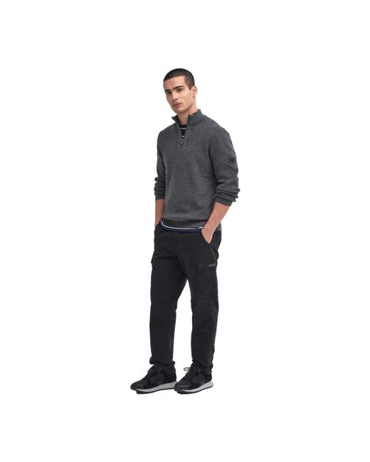 Barbour Truien & Vesten ,Grijs ,Katoen Moderne Rits Trui Houtskool Marl in het Gray voor heren