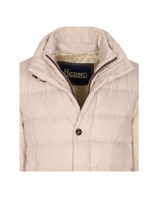 Herno Wollen Peacoat in het Natural voor heren