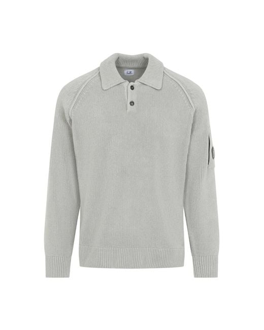 C P Company Gray V-Neck Knitwear for men