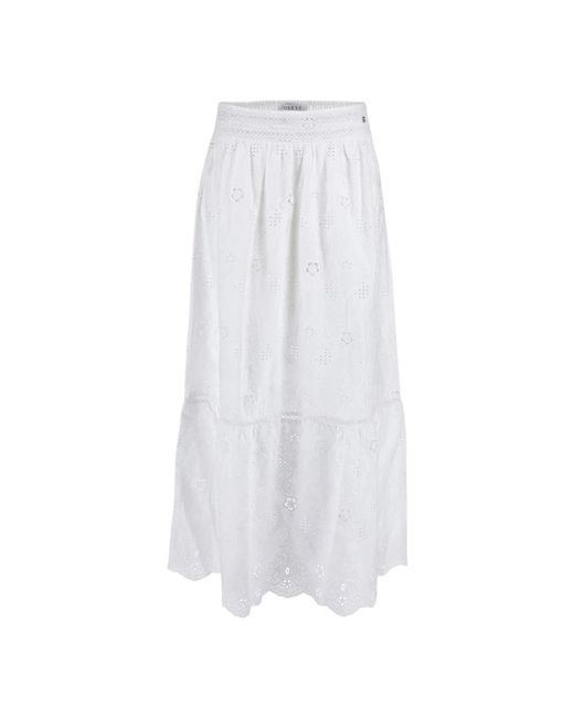 Guess Rokken ,Wit ,Kant Maxi Rok Frida San Gallo Style in het White