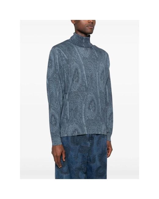 Etro Blue Turtlenecks for men