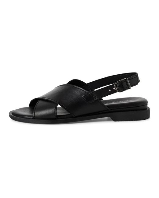 Tamaris Black Flat Sandals