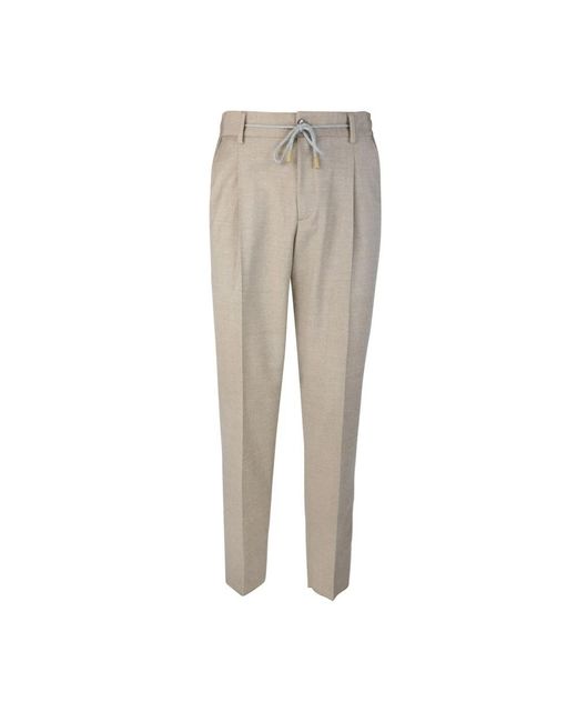 Lubiam Natural Slim-Fit Trousers for men