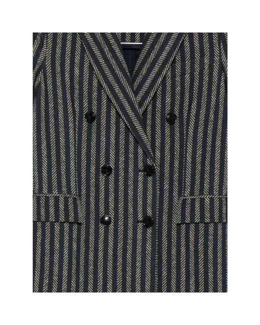 Circolo 1901 Jassen ,Blauw ,Katoen Blauw Katoenen Dubbel-Borst Jas in het Gray