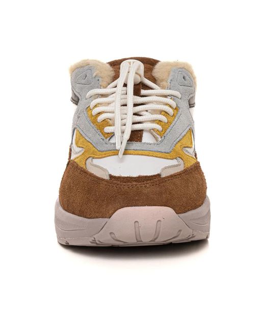 Date Schoenen ,Bruin ,Leer Faux Fur Contrast Sole Sneakers in het Brown