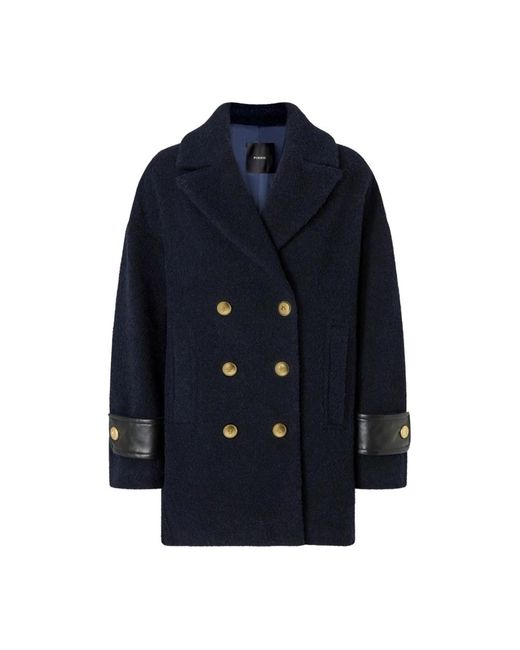 Pinko Jassen ,Blauw ,Wol Canederli Coat in het Blue