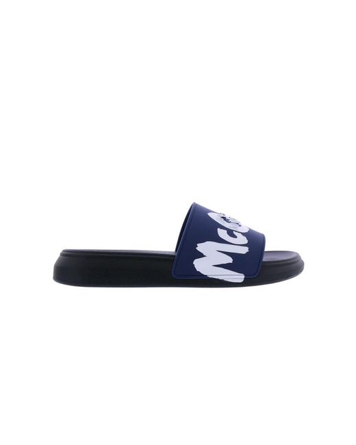 Alexander McQueen Blue Sliders for men