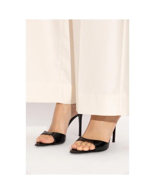 Giuseppe Zanotti Schoenen ,Zwart ,Leer Intrigo Muiltjes Met Hak in het Black