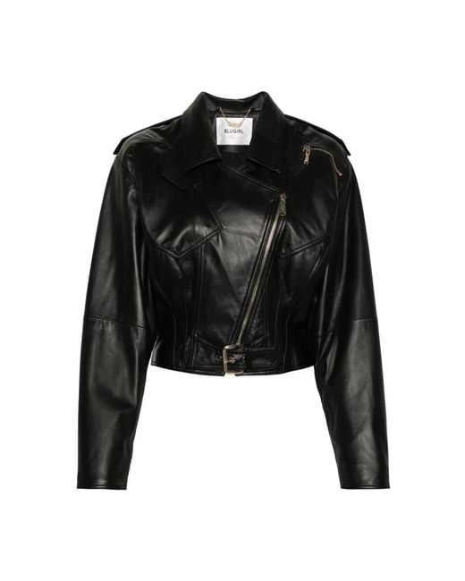 Blugirl Blumarine Black Leather Jackets