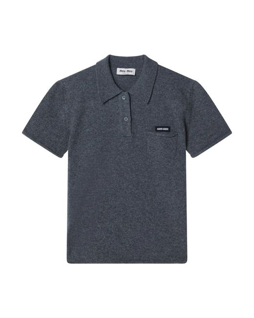Miu Miu Blue Polo Shirts