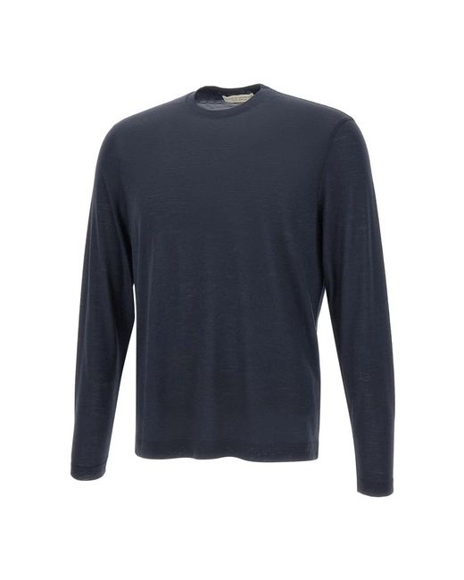 FILIPPO DE LAURENTIIS Blue Round-Neck Knitwear for men