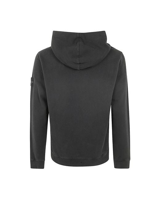 Stone Island Black Hoodies for men