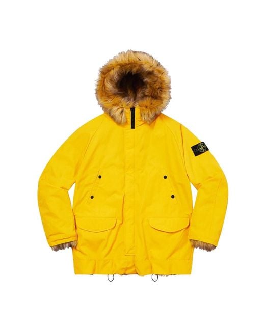 Stone Island Yellow Winter Jackets for men