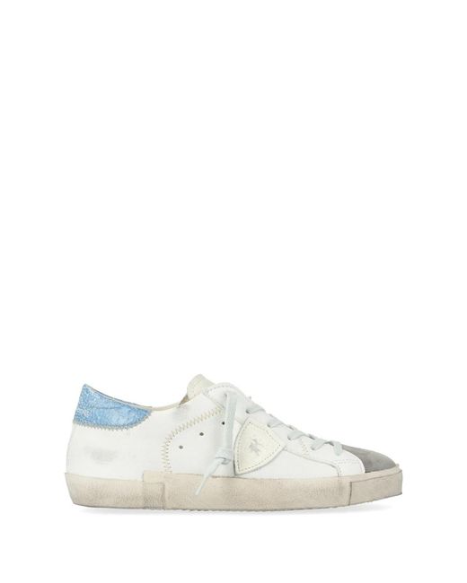 Philippe Model Schoenen ,Wit ,Katoen Prsx Low in het White voor heren