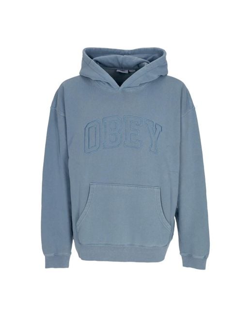 Obey Schwerer pigment hoodie in Blue für Herren