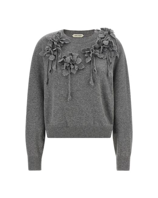 Alberta Ferretti Gray Round-Neck Knitwear