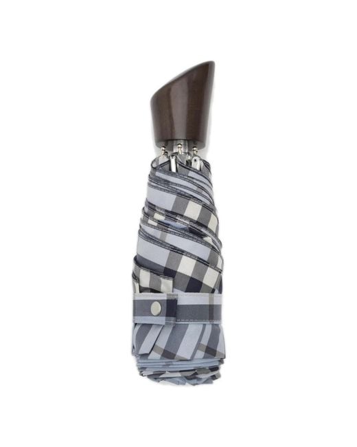Burberry Accessoires ,Blauw ,Polyester Check Opvouwbare Paraplu in het Gray