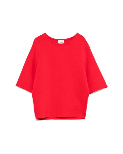 Khaite Red Round-Neck Knitwear