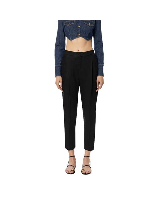 Elisabetta Franchi Black Elegant Pantalone Pa09452E2
