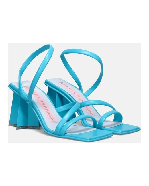 Chiara Ferragni Blue High Heel Sandals