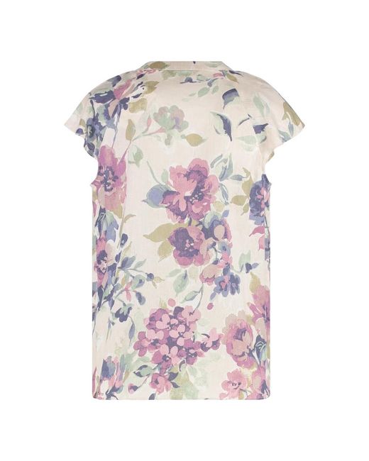 Ralph Lauren Overhemden ,Veelkleurig ,Linnen Linnen Blouse in het Pink