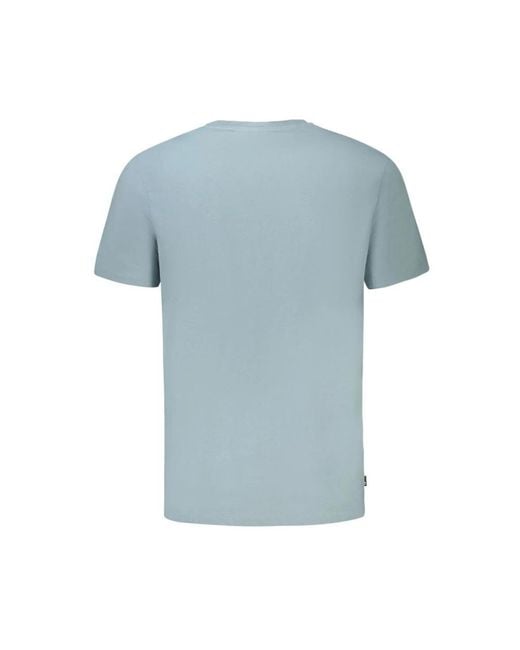 Timberland Tops ,Blauw ,Katoen Blauw Logo Print Katoenen T-Shirt in het Blue voor heren