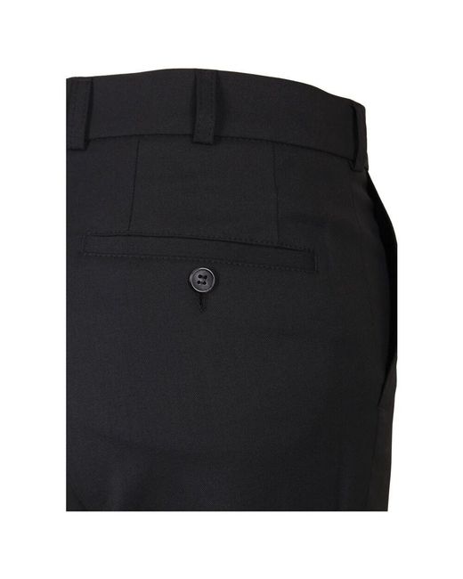 Club of Comfort Bequeme flat front woll-stretch-hose in Black für Herren