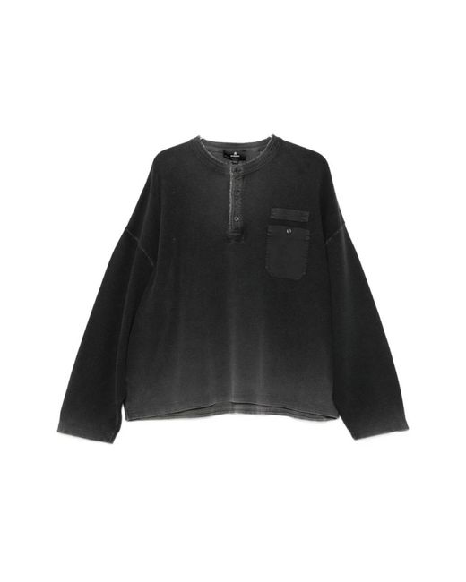 Represent Henley Sweat in het Black voor heren