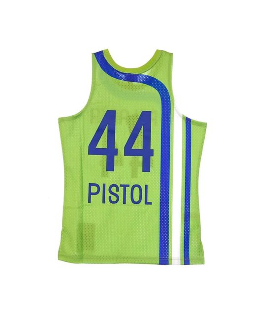 Mitchell & Ness Fitness ,Groen ,Polyester Nba Swingman Jersey Hardwood Classics Pete Maravich in het Green voor heren